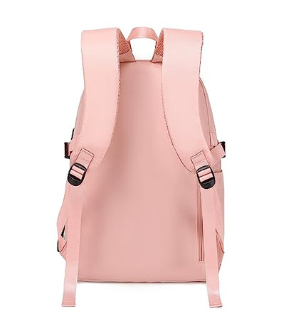 Acmebon Girl Roomy Fashion Laptop Backpack Casual Daily Backpack for Women Pink - color: Pink