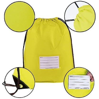 CODOBON 50 Pack Drawstring Bags,Bulk Draw String Backpack, DIY Gym Sports Cinch Bag Sackpack for Women Men, Yellow - color: Yellow