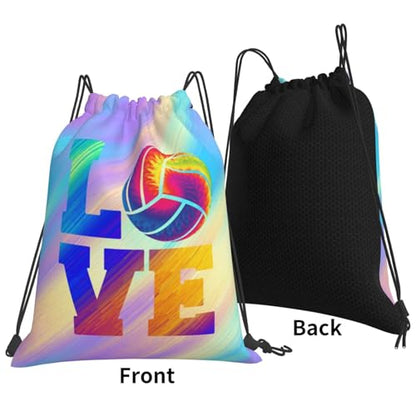 Love Volleyball Unisex Drawstring Backpack Bag Sport Gym Travel Swim Sackpack - color: Love Volleyball4