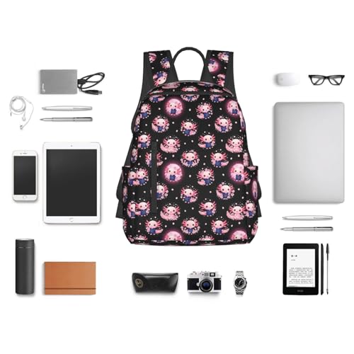 Compact Urban Commute Backpack Cute Axolotl Cherry Flower Blossom, Slim Fit Laptop Daypack for Office Business Casual Daily Wear Men Women - color: Picture (1183)