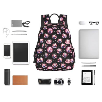 Compact Urban Commute Backpack Cute Axolotl Cherry Flower Blossom, Slim Fit Laptop Daypack for Office Business Casual Daily Wear Men Women - color: Picture (1183)