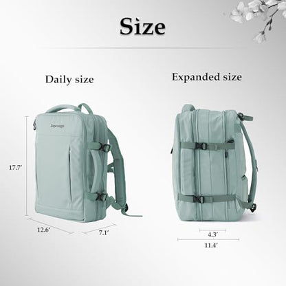 Travel Backpack, Expandable Large Capacity Business Work, Water Repellent Carry On Daypack with USB Charging Port, Fit 17 Inch Laptop, Bag for Men and Women,Mint Green - color: Mint Green