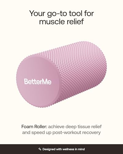 BetterMe Foam Roller for Muscle Recovery – High Density Exercise Roller for Back &Legs – Deep Tissue Massage Roller for Tension, Relief & Stretching (Raspberry Pink) - color: Raspberry Pink