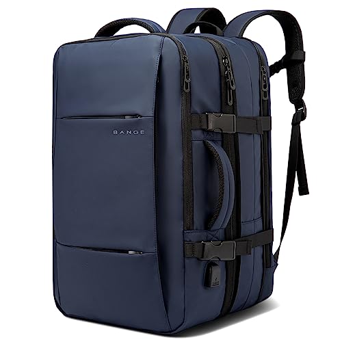BANGE 45L Travel Backpack, Expandable Backpacks,Traveling Business Backpack For 17.3” Laptop,Airport Suitcase Backpack For Men - color: Blue, size: 45L(expansion)