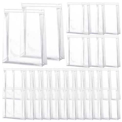 Xuniea 50 Pcs Mini Clear Makeup Bag Small Clear Zipper Pouch Travel Plastic Cosmetic Organizer Waterproof for Toiletries Swimsuit Bikini Bathing Suit(5'',Transparent) - color: Transparent, size: 5 x 6.7 x 1.6 in