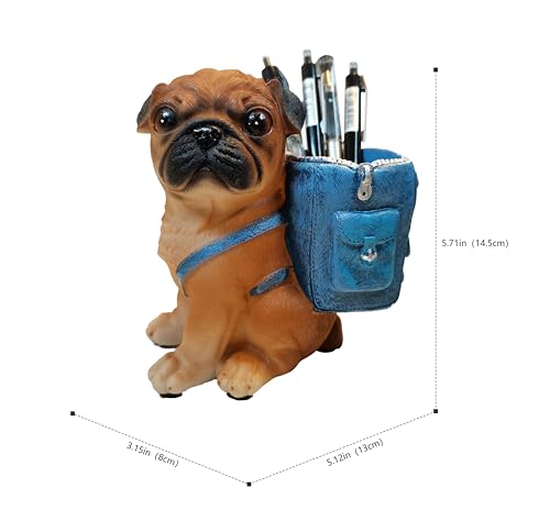 Cute Dog Pen Holder for Desk ，Pen Pencil Cup Creative Desktop Pen Organizer Pencil Cups Unique Desk Accessories Decor for Home Office School Gift for Dog Lovers (Pug) - style: Pug