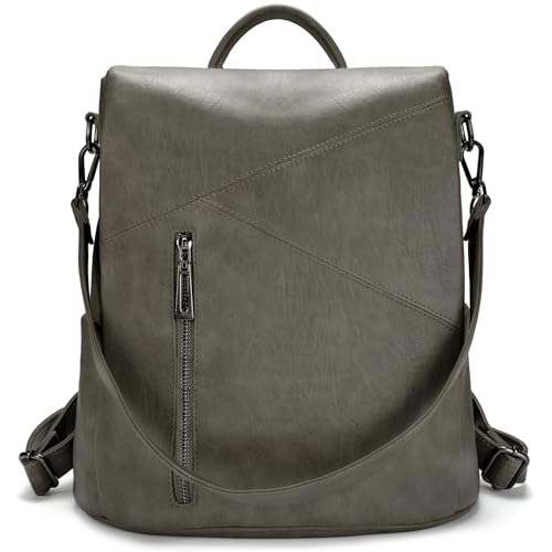molshine Backpack,Fashion Casual Travel PU Leather Daypack Bag Shoulder Rucksack Handbags for Women HB041 - color: Green