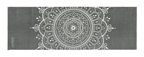 Hand Woven 100% Cotton Yoga Mat- Thick Handloom Made in India- for Gym Floor Exercise - Runner for Bedroom - color: Grey