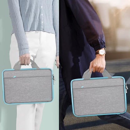 Hseok Laptop Case 13.3-14 inch Sleeve, TSA Computer Handbag Water-Resistant and Shockproof Bag Compatible with MacBook Pro/Neo 14", Mac Air/Pro 13.3" and 13"-14" Notebooks Chromebooks,Light Gray-Blue - color: Light Gray-blue