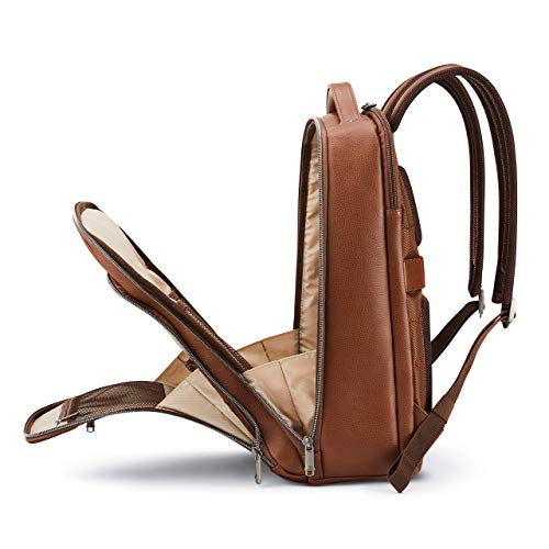 Samsonite Classic Leather Backpack, Cognac , One Size - color: Cognac, size: One Size