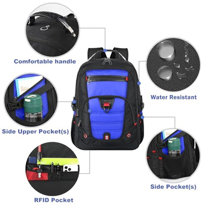 Z-MGKISS Gaming Laptop Travel Backpack Fits 18.4"-19" Laptops, Extra Large TSA Carry On Bag, Long-Term Durability College Business Work Mens Backpack, Water Resistant Rucksack Bag, Blue - color: Blue, size: 18.4 Inch (22''x15''x12'')