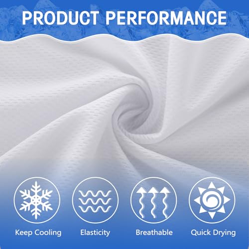 Hosuly 300 Pack Cooling Towels Bulk 40 x 12 Inch Large Chilly Breathable Sweat Sports Cold Towels Sublimation Microfiber Ice Neck Rag for Hot Weather Workout Gym Team Gift (White) - color: White