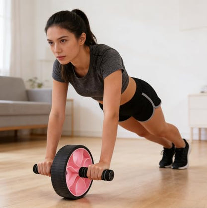 Outanaya Ab Roller Abdominal Wheel Core Training Fitness Equipment Lightweight Portable Exercise Wheel for Home Workout 9.84X6.81X1.69 Inches Build Abs Burn Calories