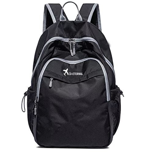 Geboldil Men's and women's lightweight foldable hiking travel backpack waterproof camping backpack - color: Black