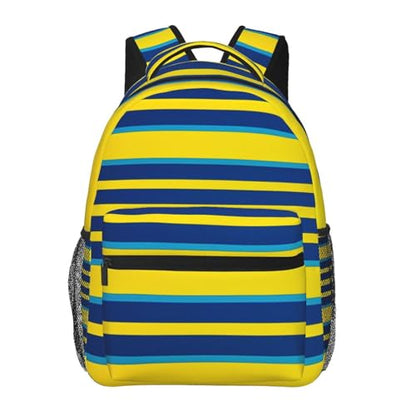 Travel Backpack Yellow and blue stripes Carry on Backpack Lightweight Business 15.6inch Laptop Backpack for Men Women - color: Yellow and Blue Stripes