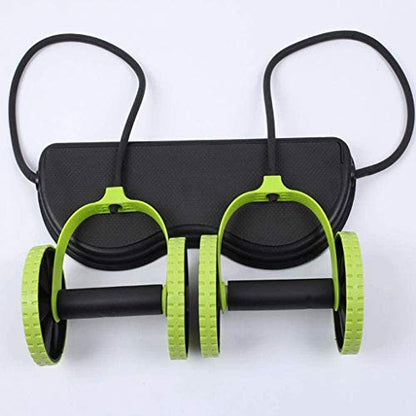 Abdominal Multifunctional Exercise Equipment Ab Wheel Roller with Resistance Bands Knee Mat Waist Slimming Trainer at Home Gym
