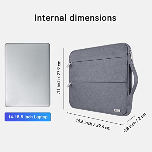 Voova Laptop Sleeve Carrying Case 15.6 16 Inch,Slim Computer Cover Bag Compatible with MacBook Pro 15/16, Dell xps 15,15-16 Inch HP Dell Asus Acer Laptop, Grey - color: Grey, size: 15.6-16 Inch