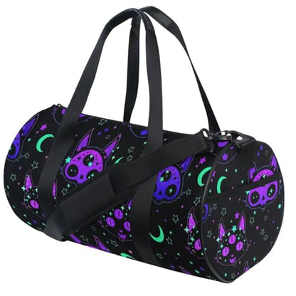 MNSRUU Duffel Bags Cat Skulls Sports Gym Bag Travel Luggage Overnight Bags for Men Women Duffel Bags for Traveling - color: Goth 17