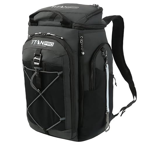 Insulated Backpack Cooler with Ice Walls - color: Black-Black