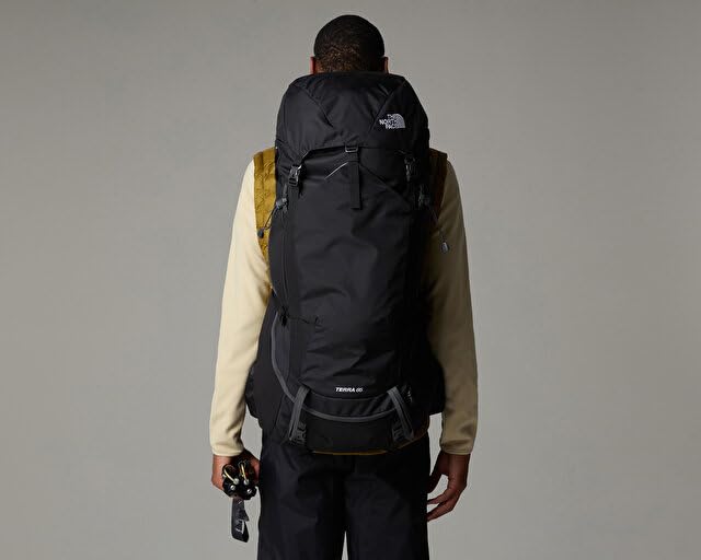 The North Face Terra 65 Backpack - Unisex Hiking Pack, Cinch-Top Opening with Zipper, Pole & Ice Axe Attachments, TNF Black/Asphalt Grey-NPF, Small/Medium - color: Tnf Black/Asphalt Grey-npf, size: Small-Medium