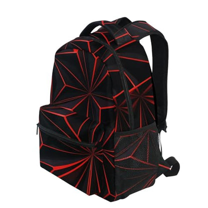 ALAZA 3D Geometric Black Polygon Red Futuristic Large Backpack Personalized Laptop iPad Tablet Travel School Bag with Multiple Pockets - color: Geomertry