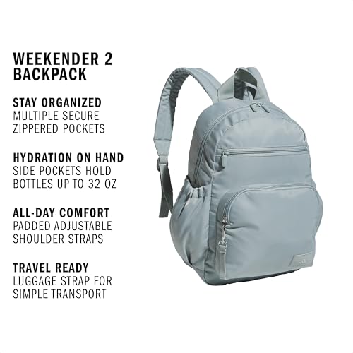 adidas Weekender Backpack – Small Lightweight Everyday Bag, 19L, Wonder Sage Green/2, OSFA - color: Wonder Sage Green/2