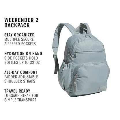 adidas Weekender Backpack – Small Lightweight Everyday Bag, 19L, Wonder Sage Green/2, OSFA - color: Wonder Sage Green/2