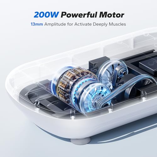 MERACH Vibration Plate Exercise Machine, Vibration Plate 440 Lbs Capacity, Bluetooth and Silicone Pedal, Stimulate Deep Fat, Vibration Plate for Lymphatic Drainage, Vibrating for Weight Loss
