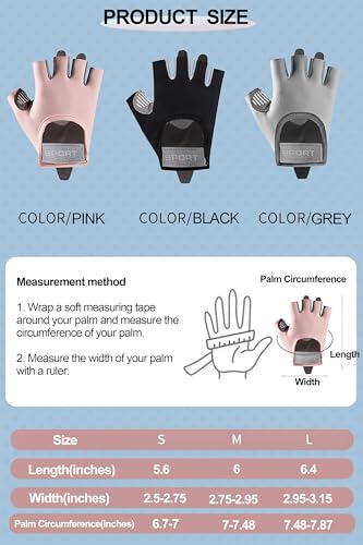 Fingerless Cycling Gloves Women Men Anti-Slip Shockproof Mesh Lightweight Workout Gloves Gym Exercise Fitness Rowing - color: Pink, size: Medium