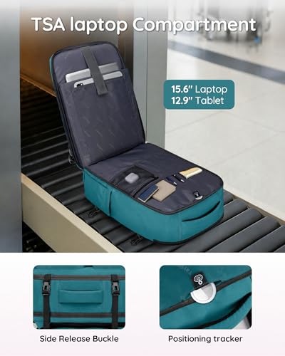 Taygeer Travel Personal Item Bag 18 x 14 x 8 Inches, Under Seat Carry on Backpack for Women with Water Bottle Pocket, Shoe Pouch and TSA Approved Laptop Compartment Fits 15.6 Inch Laptop, Peacock Blue - color: Peacockblue