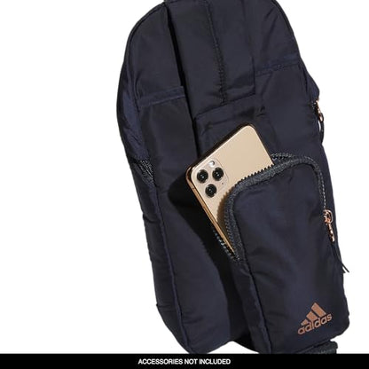 adidas Essentials Crossbody – Athletic Sling Bag with Phone Pocket - color: Legend Ink Blue/Rose Gold/2.0