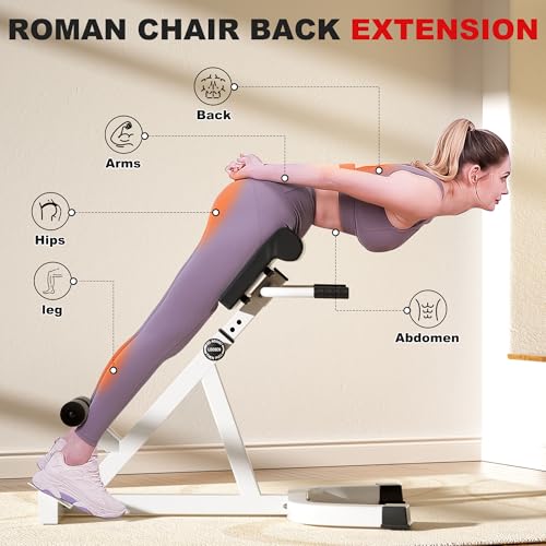 Roman Chair, Multifunctional hyperextension bench for Men & Women, Fitness Chair for Hip, Exceptional for Glute, Core and Lower Back Training,300 lbs Weight Capacity