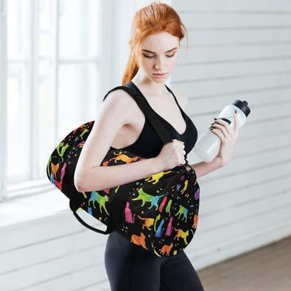 MNSRUU Duffel Bags Witchcraft Black Cats Sports Gym Bag Travel Luggage Overnight Bags for Men Women Duffel Bags for Traveling - color: Goth 16