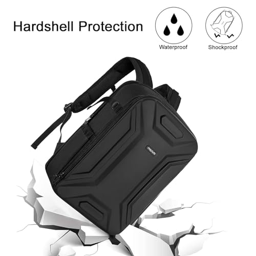 MOSISO Camera Backpack, DSLR/SLR/Mirrorless Camera Bag Waterproof Symmetric Geometric Hard Shell with Tripod Holder&15-16 inch Laptop Compartment Compatible with Canon/Nikon/Sony, Black