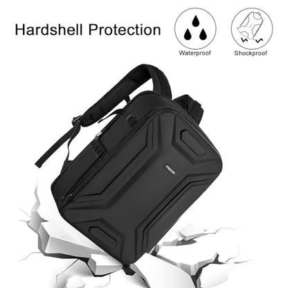 MOSISO Camera Backpack, DSLR/SLR/Mirrorless Camera Bag Waterproof Symmetric Geometric Hard Shell with Tripod Holder&15-16 inch Laptop Compartment Compatible with Canon/Nikon/Sony, Black