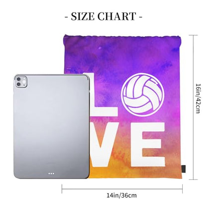 Love Volleyball Unisex Drawstring Backpack Bag Sport Gym Travel Swim Sackpack - color: Love Volleyball1