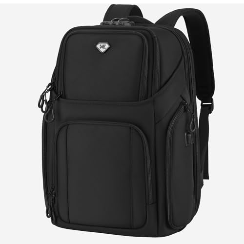 DUSLANG Laptop Backpack,Business Travel Anti Theft Slim Durable Laptops Backpack with USB Charging Port,Water Resistant College Computer Bag for Women & Men Fits 15.6 Inch Laptop and Notebook - color: Black-c