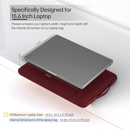 16 Inch Laptop Sleeve for 16 inch New MacBook Pro M4/M3/M2/M1 Pro/Max A3186 A3403 A2991 A2780 A2485 2025-2021, Protective Computer Case Bag with Pocket, Wine Red - color: Wine Red, size: 15-16 Inch