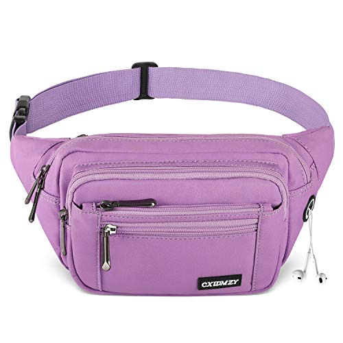 CXWMZY Fanny Packs For Women & Men Waist Pack Hip Bum Bag with Multi-Pockets Large Capacity Waterproof Casual Bum Bag for Disney Traveling Casual Cycling Running Hiking - color: Purple_3
