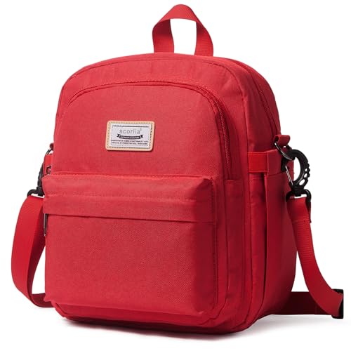Insulated Lunch Bag Backpack for Women, Small Crossbody Sling Insulated Tote, Convertible Lunch Cooler Box for Work - Red - color: Red