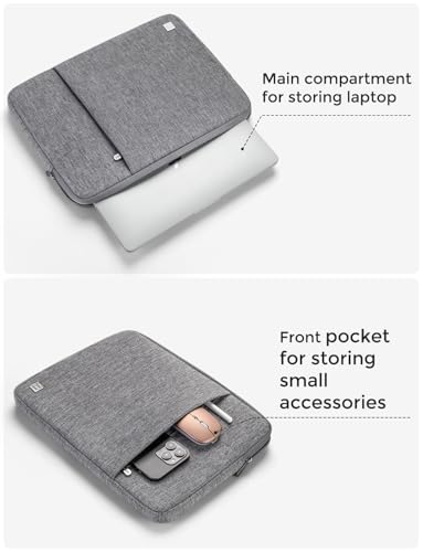 DOMISO Laptop Case Laptop Sleeve Cover Compatible with 14 inch MacBook Pro M4/M3/M2/M1 Pro/Max 2024-2021, Compatible with 13.3 inch HP Dell ASUS Notebook, Water-Resistant Bag with Pocket,Grey - color: Grey, size: 13-13.3 inch