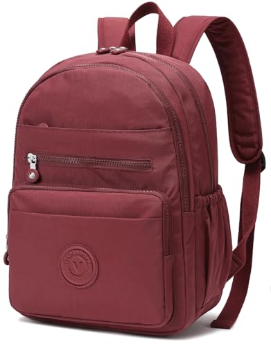 Hiking Waterproof 13" Laptop Backpack Purse for Women and Men,Travel Backpack - color: Red