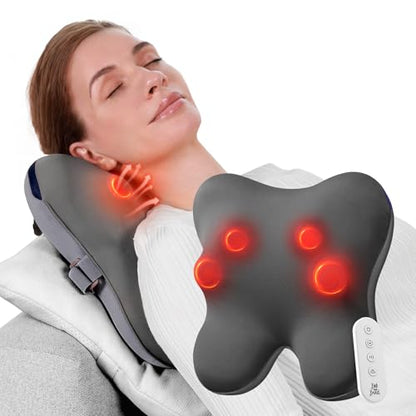 BOB AND BRAD Back Massager with Heat FSA Eligible HSA, Shiatsu Back Massager for Pain Relief Deep Tissue, 3D Kneading Massage Pillow for Pain Relief, Soothing Full-Body Relief for Family - color: Graphite Gray