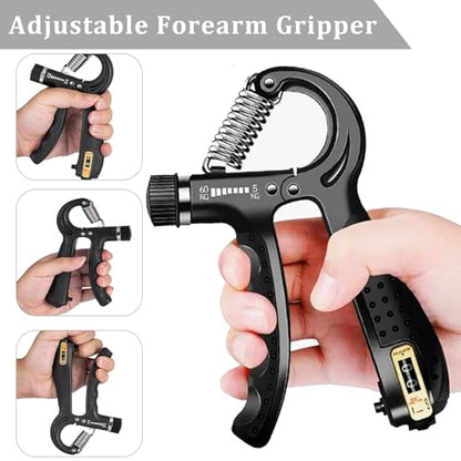 Grip Trainers, Including Forearm Strengtheners, Finger Trainers, Mechanical Counting Grips, Grip Balls, Hand Grippers, Strengthening Devices for Strength Training, Grip Improvement and Hand Exercises (5-Pack)