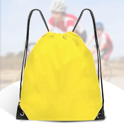 Drawstring Backpack Bulk String Backpack Drawstring Bags Sport Gym Cinch Bag Nylon String Bag for Women Men (1PCS) - color: Yellow 1pcs