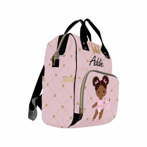 Customized Diaper Bag with Name, Personalized School Bag Monogram Nappy Backpack with Thermal Pockets for Adults Kids, Large Capacity Waterproof Diaper Bag Travel Gifts - color: Color-4