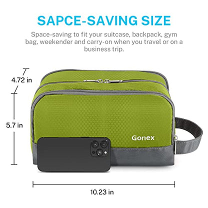 Gonex Travel Toiletry Bag Nylon, Shaving Bag Toiletry Organizer Green - color: Green