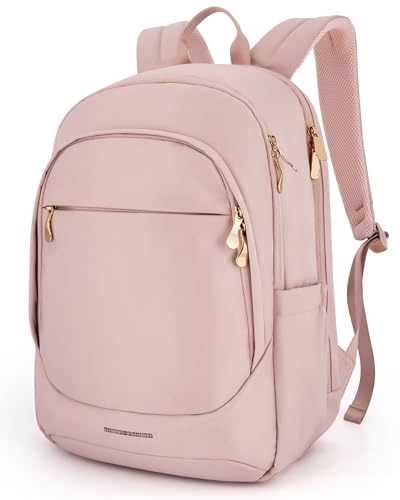 LIGHT FLIGHT Collge Laptop Backpack, 15.6 inch Laptop Travel Backpack for women, College Computer Bookbag Casual Bag for Work Travel College, Gifts for Women,Pink - color: Pink, size: 15.6 Inch without Wheels