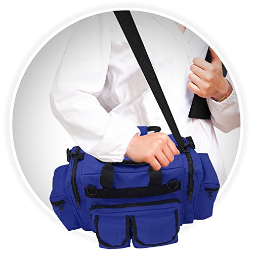 ASA TECHMED First Aid Responder EMS Emergency Medical Trauma Bag Deluxe, Blue - color: Blue