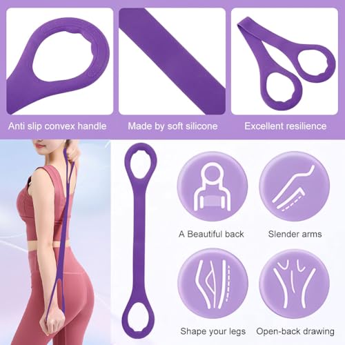 Fitness Resistance Bands- 6 Tube Pedal Ankle Puller with Handle & Tensile Rope for Exercise Sit Up Exercise Equipment Elastic Home Gym Equipment for Women Men - size: 6
